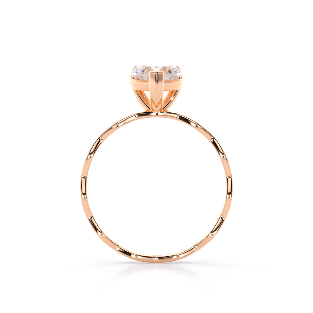 Inel de logodna Infinity Aur Roz 14 KT Heart Cut 1.00 CT LGD