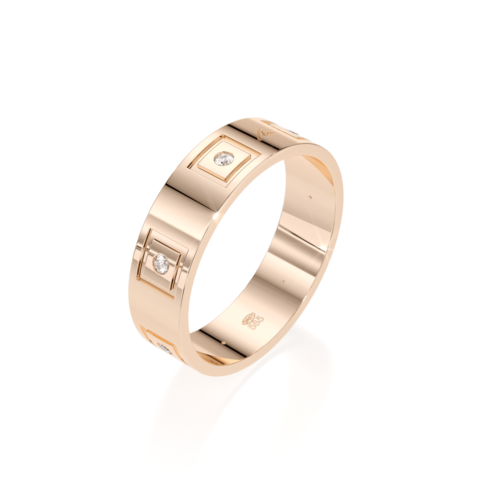 Inel Queen Slim, din aur roz 14 KT