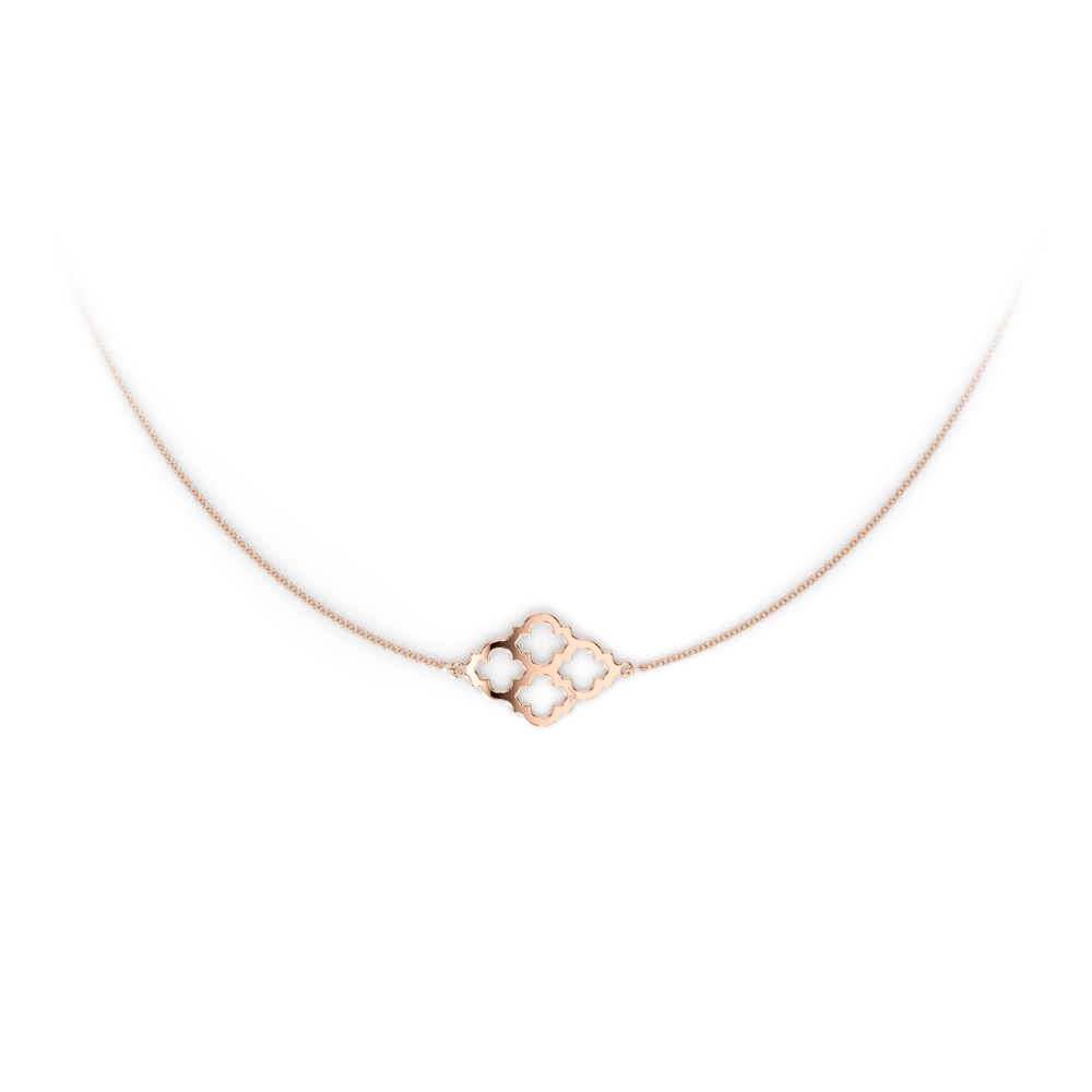 Lantisor cu doua elemente Amal, din aur roz 14 KT