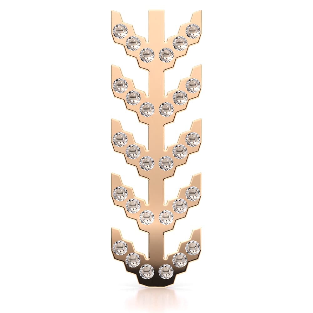 Rose gold plated brass crystals Traditional Ear of Wheat brooch