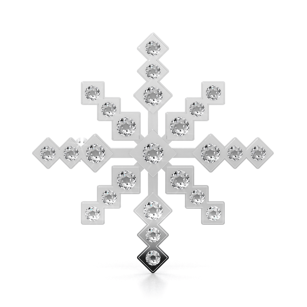 Palladium plated brass and crystals Traditional Ray of Light brooch