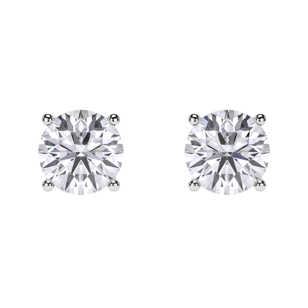 Cercei Studs, cu diamante de laborator de 6.00 CT, din aur alb 18 KT