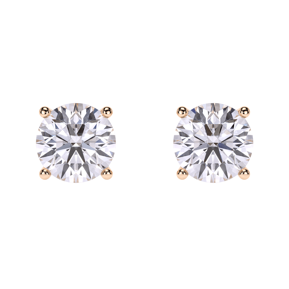Cercei Studs, cu diamante de laborator de 6.00 CT, din aur roz 18 KT