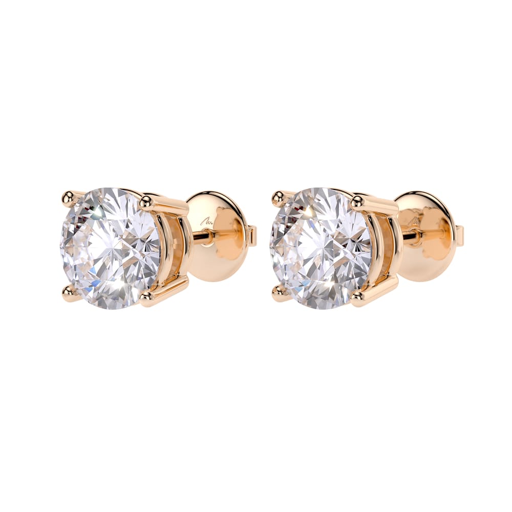 Cercei Studs, cu diamante de laborator de 6.00 CT, din aur roz 18 KT