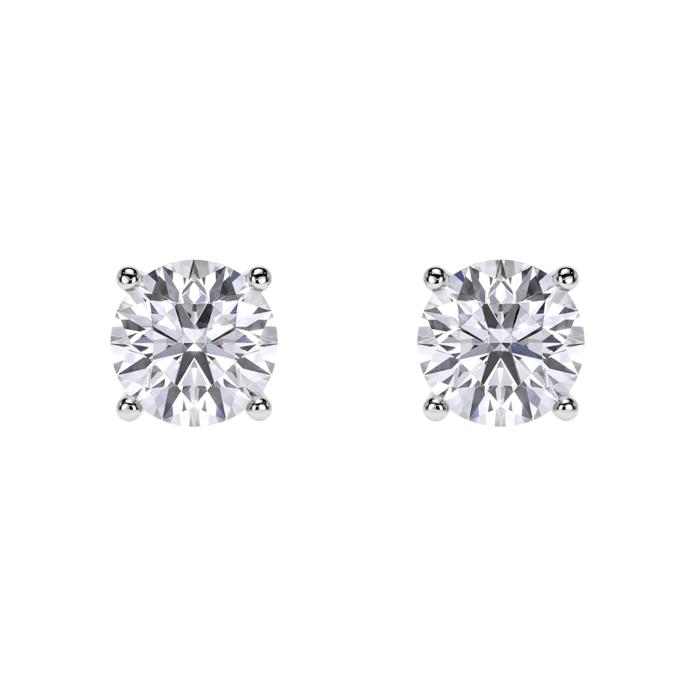 Cercei Studs, cu diamante de laborator 4.00 CT, din aur alb 18 KT