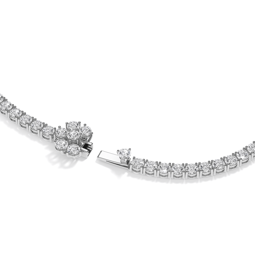 Colier Tennis, cu diamante de laborator 25.12 CT, din aur alb 18 KT