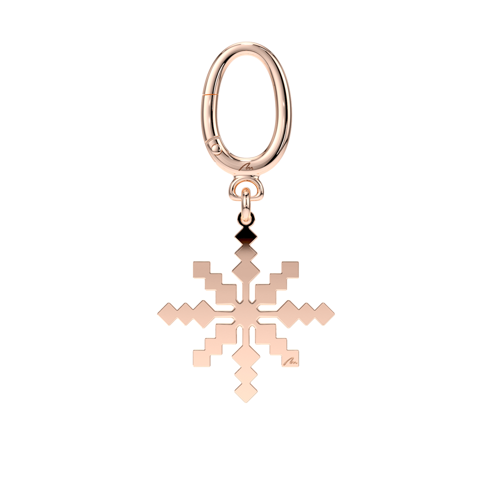 Rose gold plated brass Ray of Light keychain