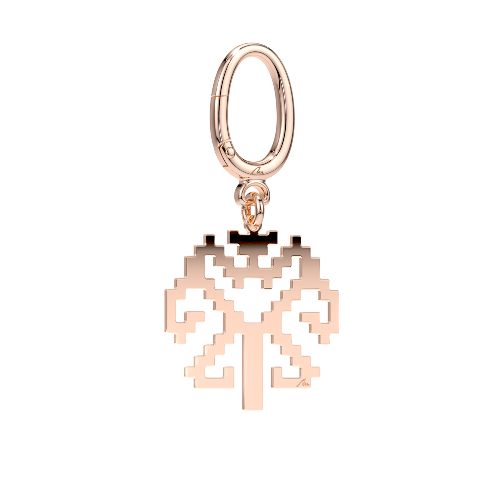 Rose gold plated brass Traditional Tree keychain