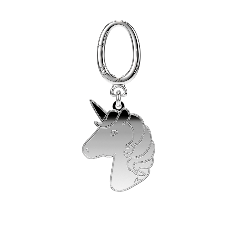 Breloc Unicorn, din alama placata cu paladiu