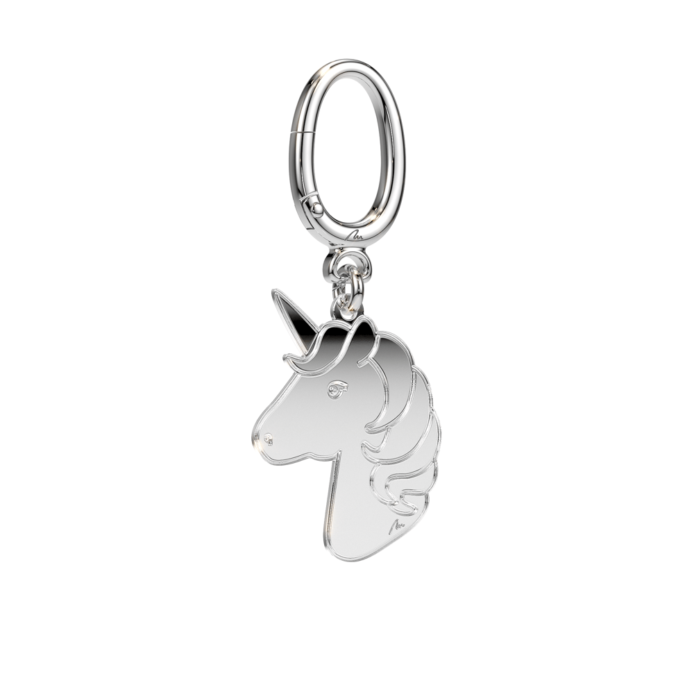 Breloc Unicorn, din alama placata cu paladiu