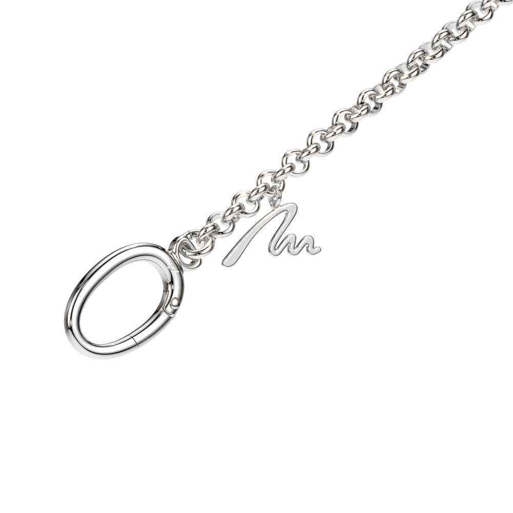 Palladium plated brass M bag chain