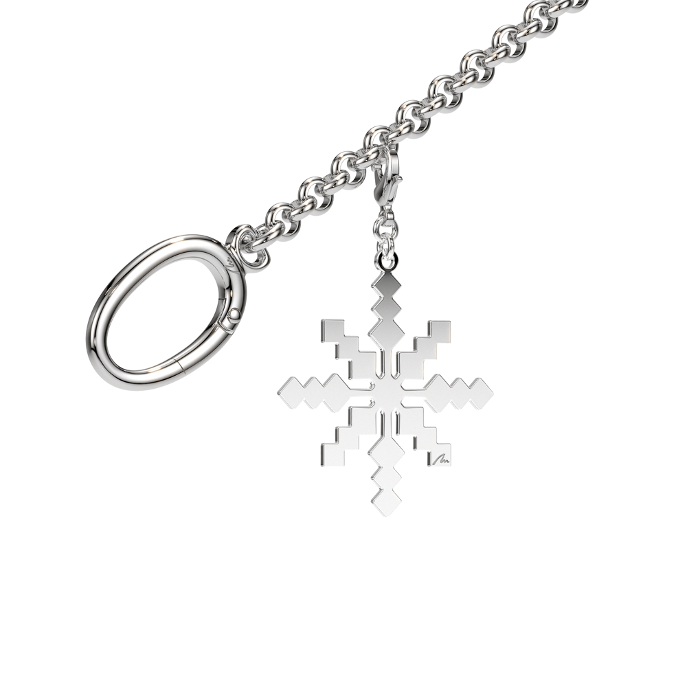 Charm pentru geanta Raza de Lumina, din alama placata cu paladiu