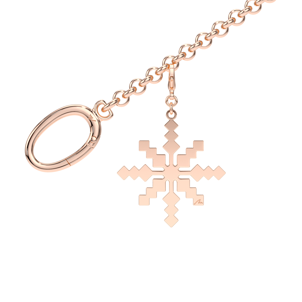 Rose gold plated brass Ray of Light bag charm