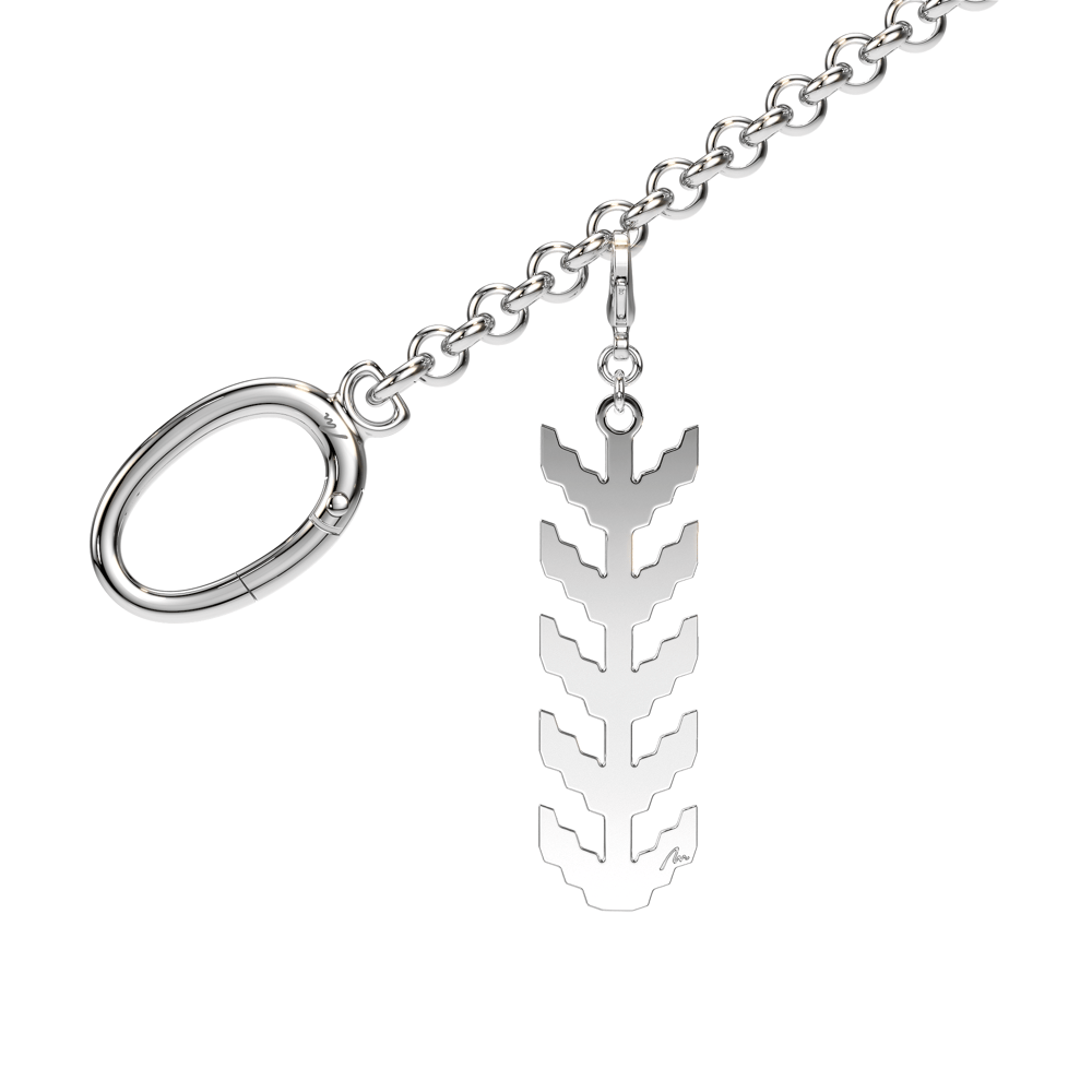 Charm pentru geanta Spic Traditional, din alama placata cu paladiu