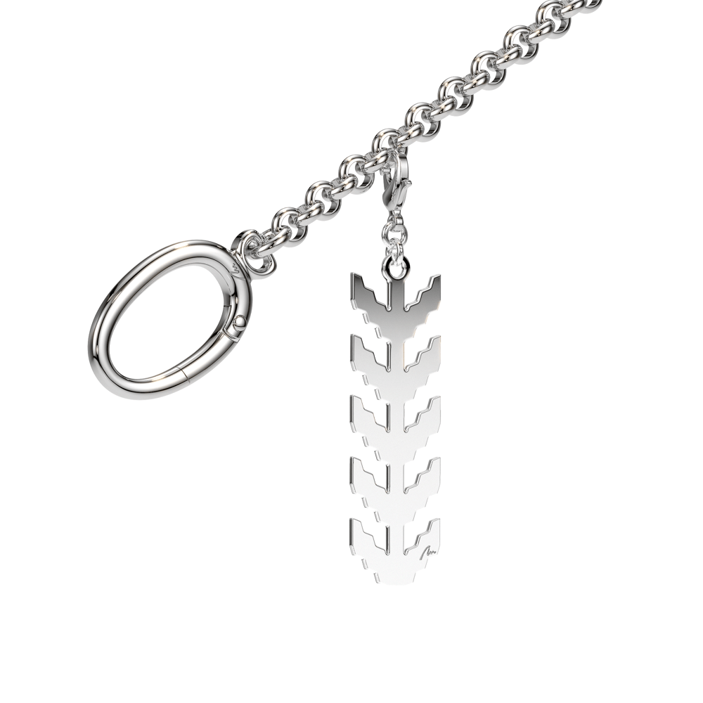 Charm pentru geanta Spic Traditional, din alama placata cu paladiu