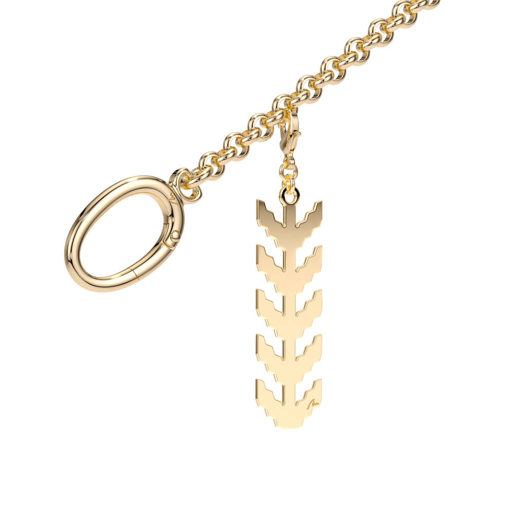 Charm pentru geanta Spic Traditional, din alama placata cu aur galben