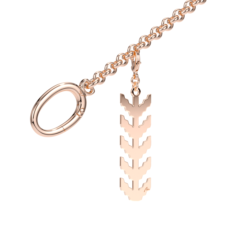Charm pentru geanta Spic Traditional, din alama placata cu aur roz