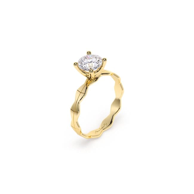 Inel de logodna Infinity Aur Galben 14 KT Round Cut 1.00 CT LGD