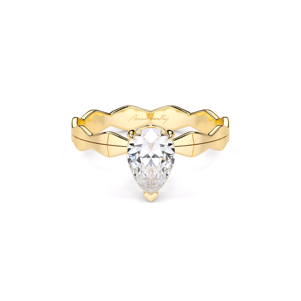 Inel de logodna Infinity Aur Galben 14 KT Pear Cut 1.00 CT LGD