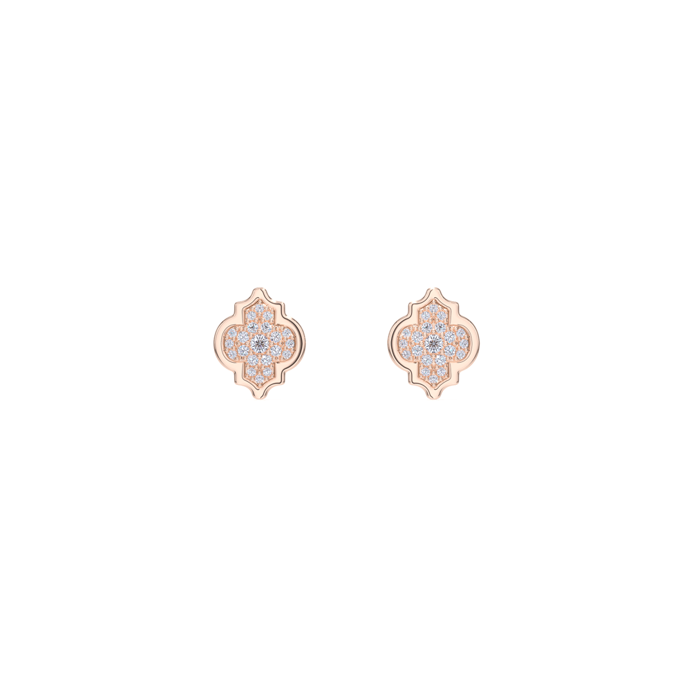 Cercei Alaya S Diamonds, din aur roz 18 KT, cu diamante de laborator 0.24 CT