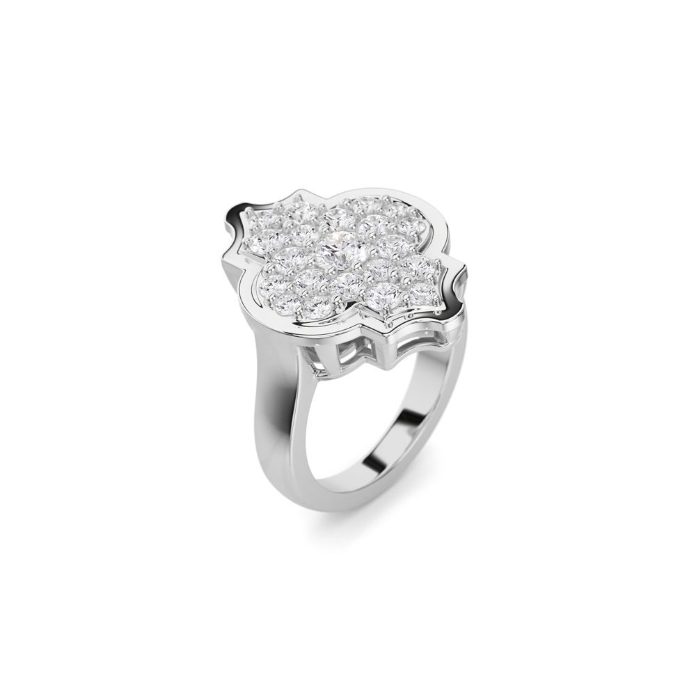 Inel Aman Pinky Diamonds, din aur alb 18 KT, cu diamante de laborator 1.19 CT