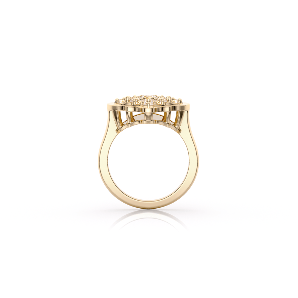 Inel Aman Pinky Diamonds, din aur galben 18 KT, cu diamante de laborator 1.19 CT