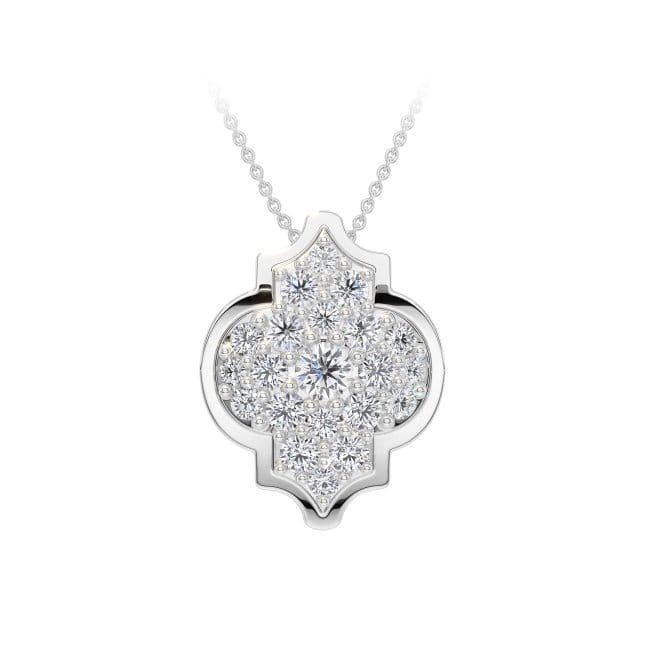 Lantisor Alaya L Diamonds, din aur alb 18 KT, cu diamante de laborator 2.10 CT