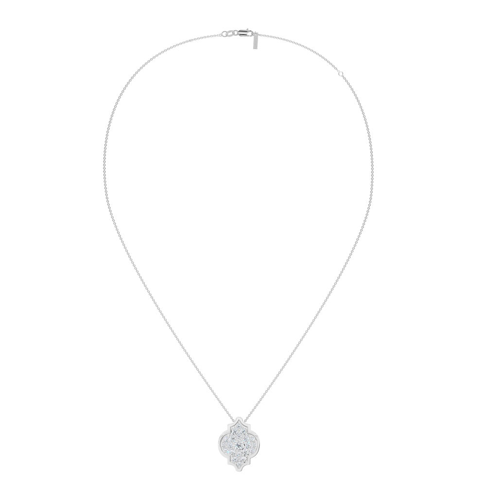 Lantisor Alaya L Diamonds, din aur alb 18 KT, cu diamante de laborator 2.10 CT