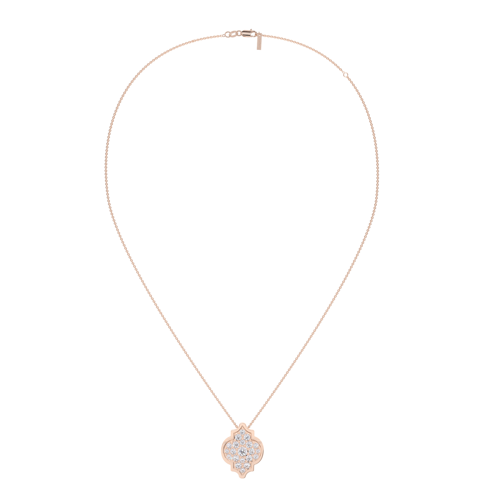 Lantisor Alaya L Diamonds, din aur roz 18 KT, cu diamante de laborator 2.10 CT