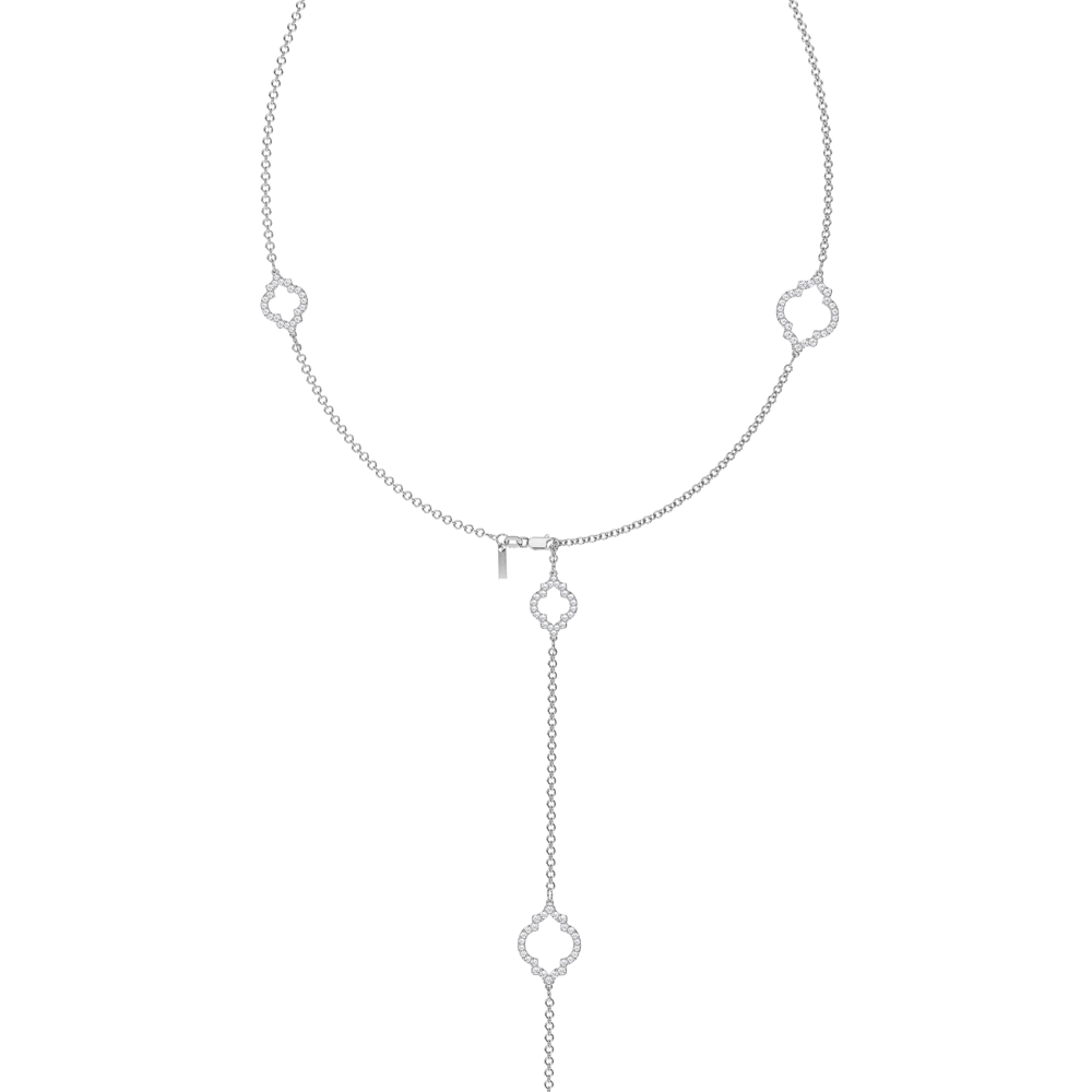 Lantisor Amina Diamonds, din aur alb 18 KT, cu diamante de laborator 6.38 CT