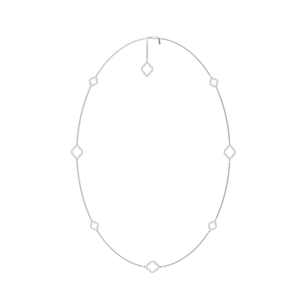 Lantisor Amina Diamonds, din aur alb 18 KT, cu diamante de laborator 6.38 CT