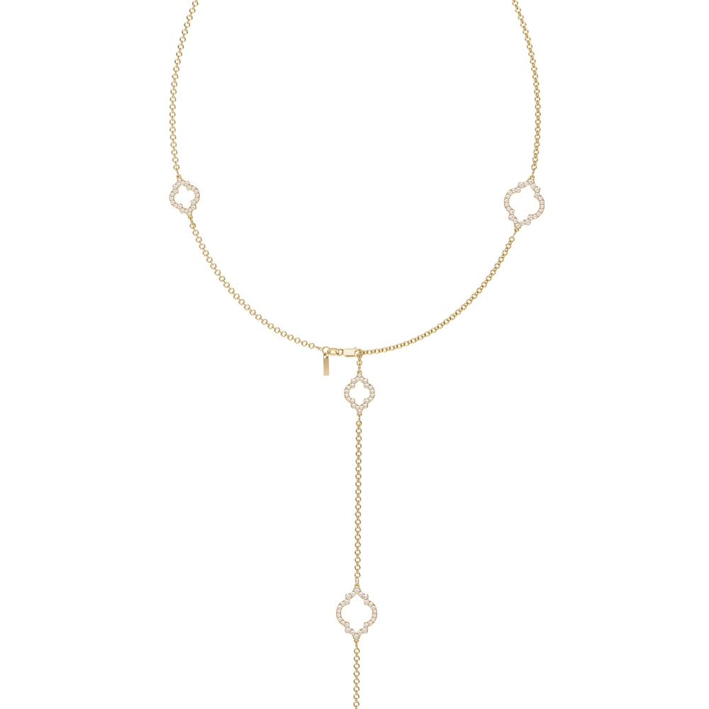 Lantisor Amina Diamonds, din aur galben 18 KT, cu diamante de laborator 6.38 CT