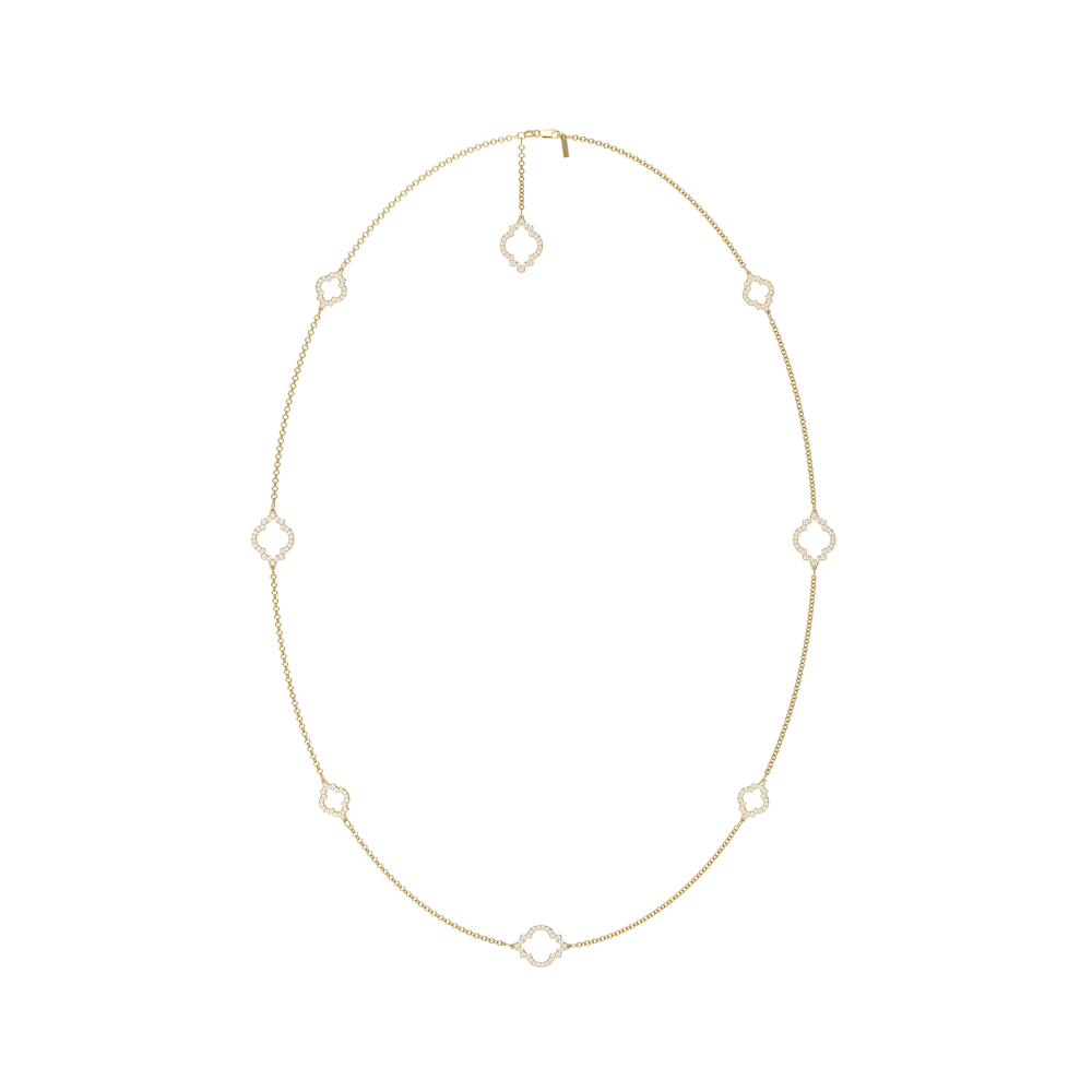 Lantisor Amina Diamonds, din aur galben 18 KT, cu diamante de laborator 6.38 CT