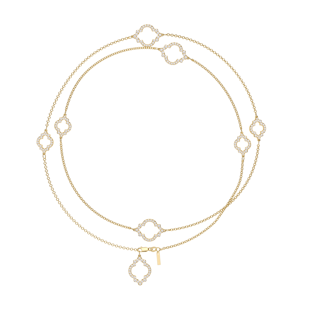 Lantisor Amina Diamonds, din aur galben 18 KT, cu diamante de laborator 6.38 CT