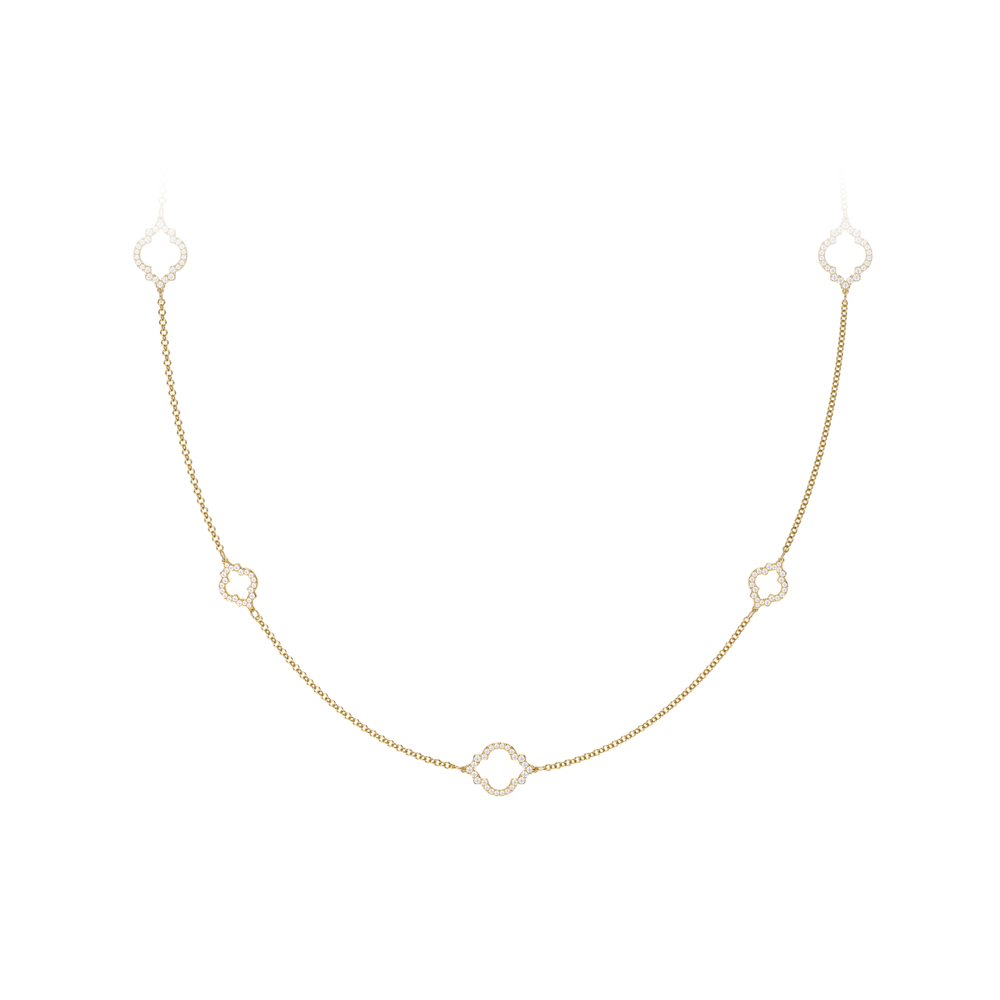 Lantisor Amina Diamonds, din aur galben 18 KT, cu diamante de laborator 6.38 CT