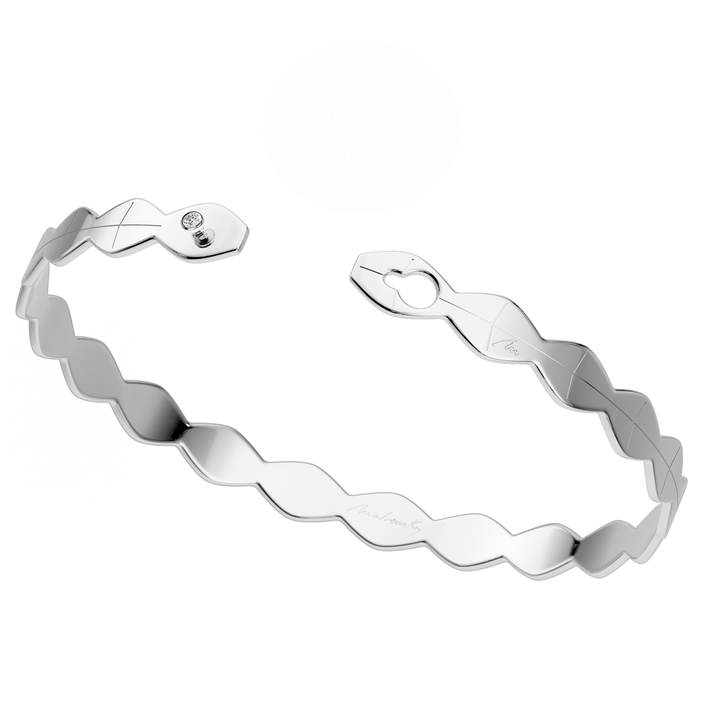 14 KT white gold Infinity bracelet with white diamond