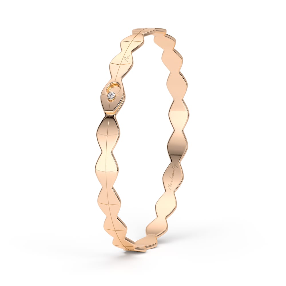 14 KT rose gold Infinity bracelet with white diamond