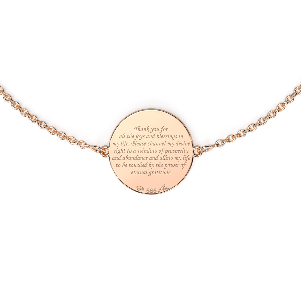 Bratara lant cu Arhanghel Fortunata, din aur roz 14 KT