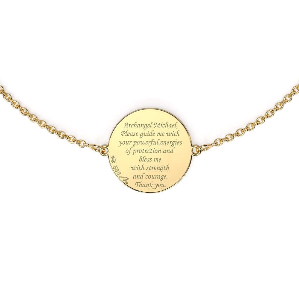 Bratara lant cu Arhanghel Mihail, din aur galben 14 KT