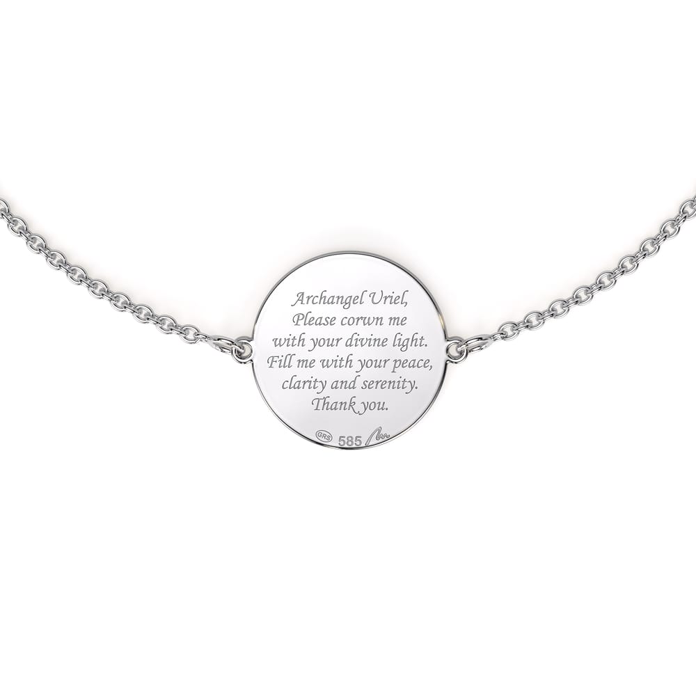 Bratara lant cu Arhanghel Uriel, din aur alb 14 KT