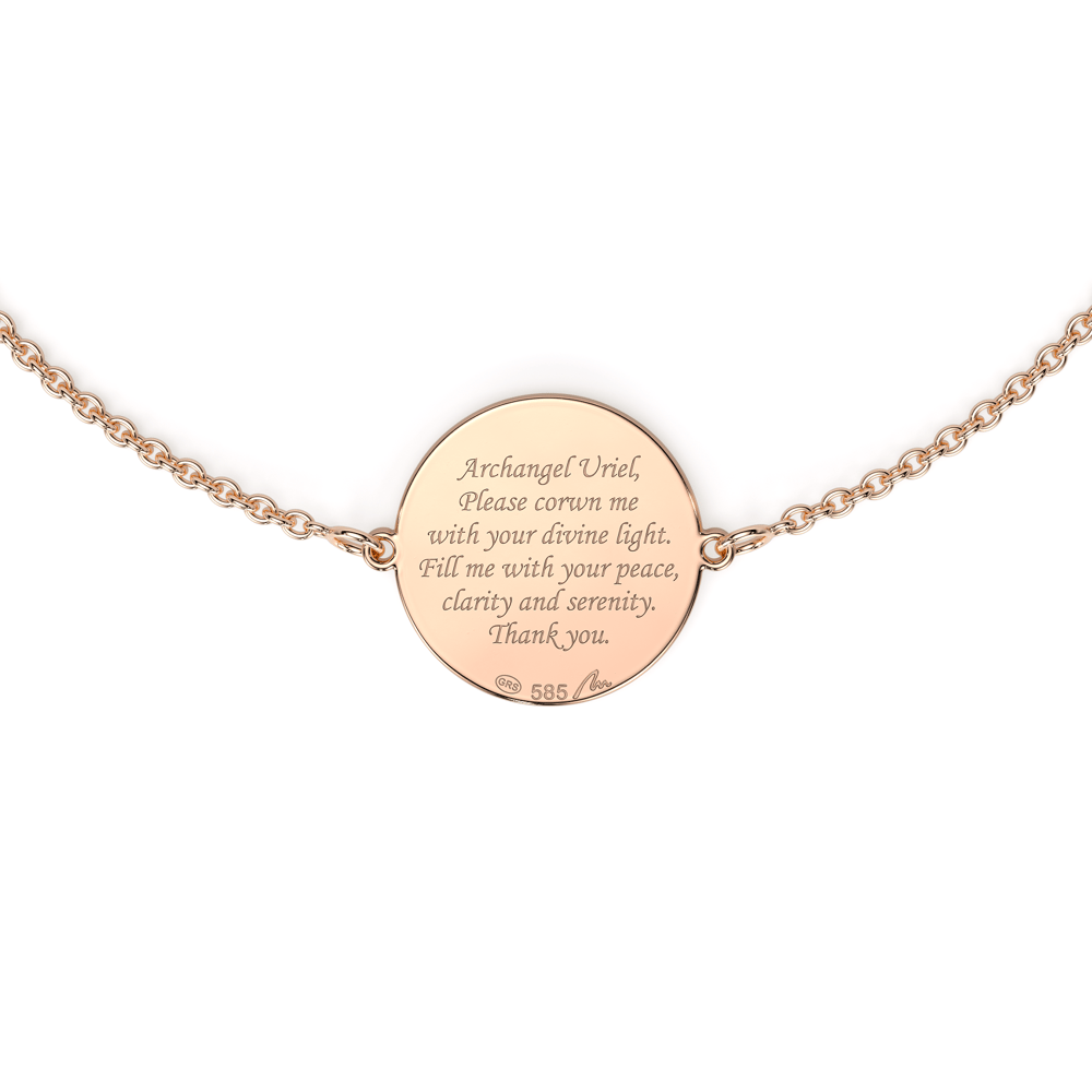 Bratara lant cu Arhanghel Uriel, din aur roz 14 KT