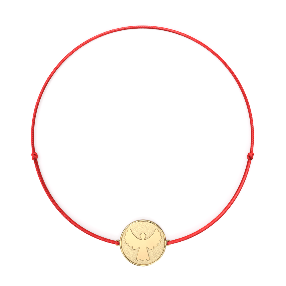 Bratara pe snur cu Arhanghel Gabriel, din aur galben 14 KT