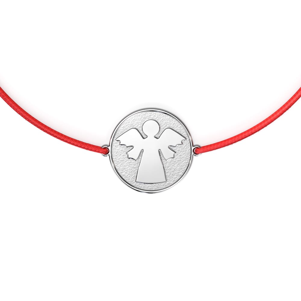 14 KT white gold Archangel Raphael bracelet on string