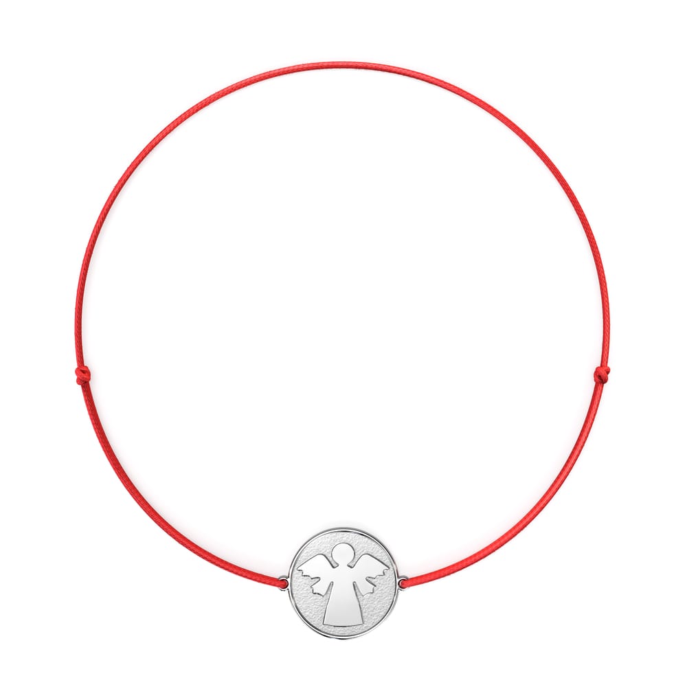 14 KT white gold Archangel Raphael bracelet on string