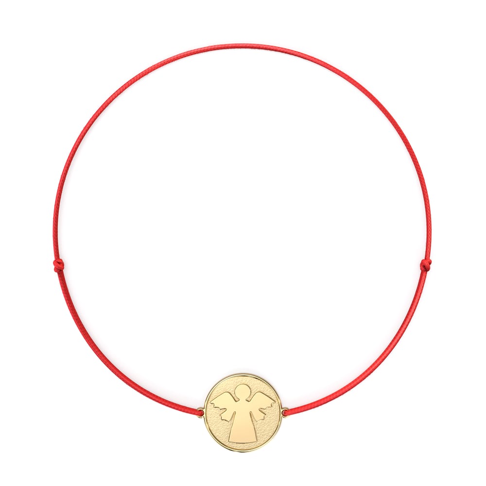 14 KT yellow gold Archangel Raphael bracelet on string