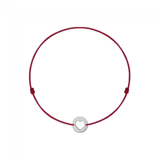 Bratara pe snur Baby Inima, din aur alb 14 KT