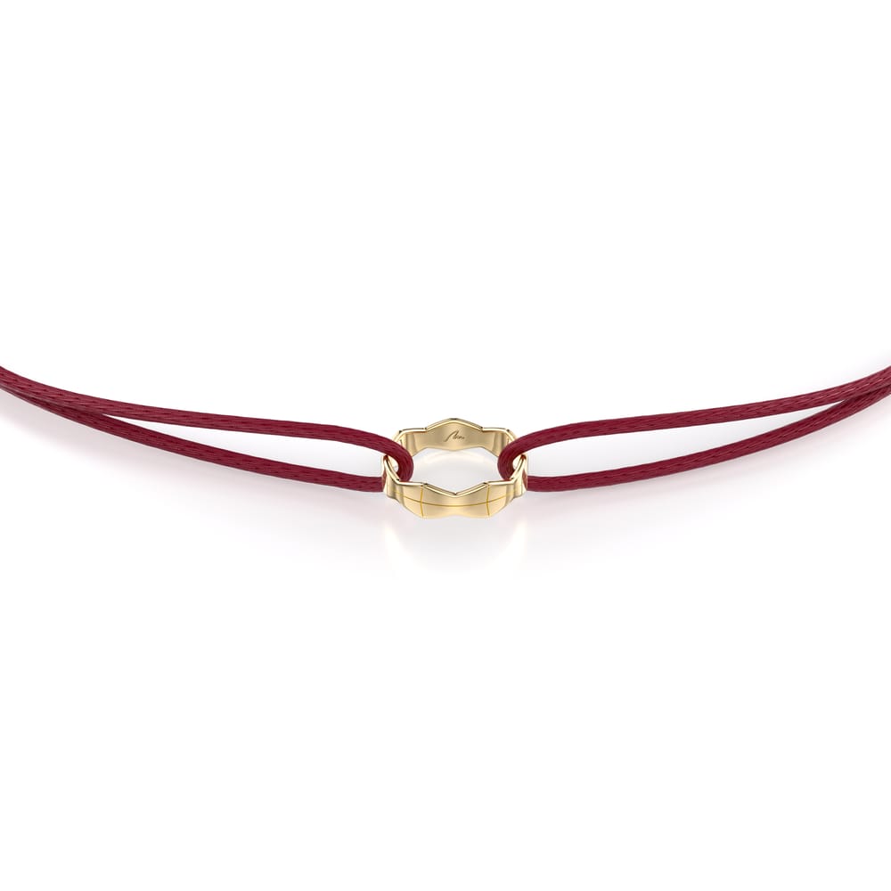 14 KT yellow gold Single Infinity bracelet on string