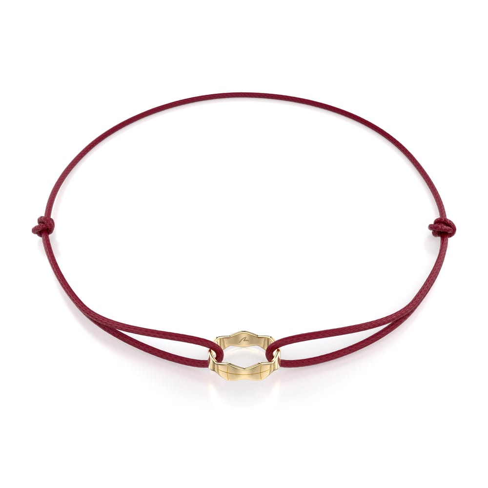 14 KT yellow gold Single Infinity bracelet on string