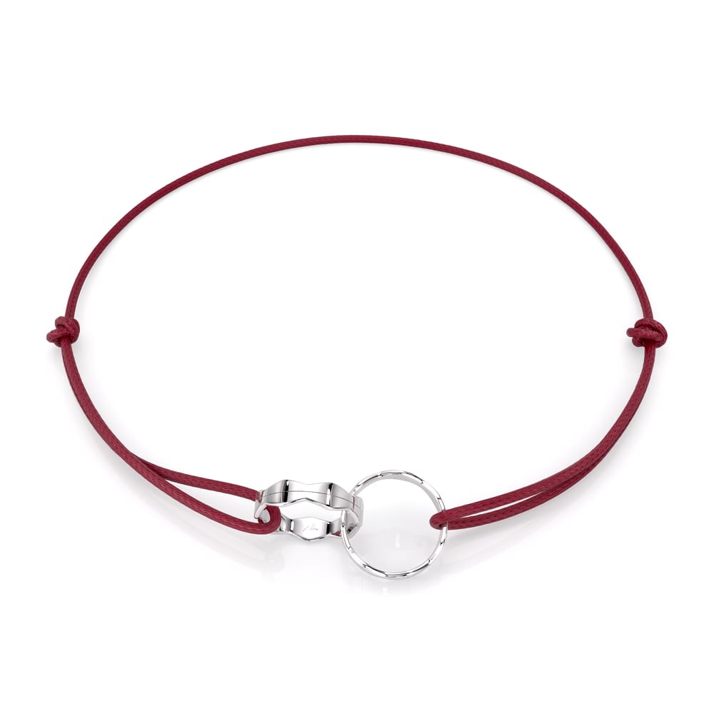 14 KT white gold Twin Infinity bracelet on string