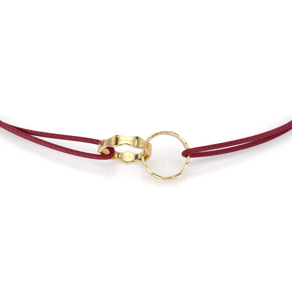 Bratara pe snur Twin Infinity, din aur galben 14 KT